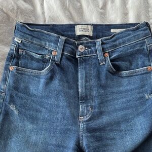 Citizens of Humanity Blue Daphne Crop Jeans